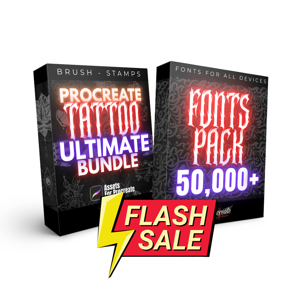 Procreate Tattoo Ultimate Bundle + 50K Fonts